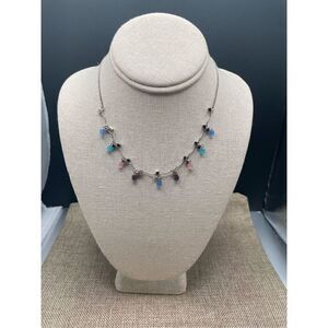 Lia Sophia Chatterbox Necklace Adjustable Silver Tone